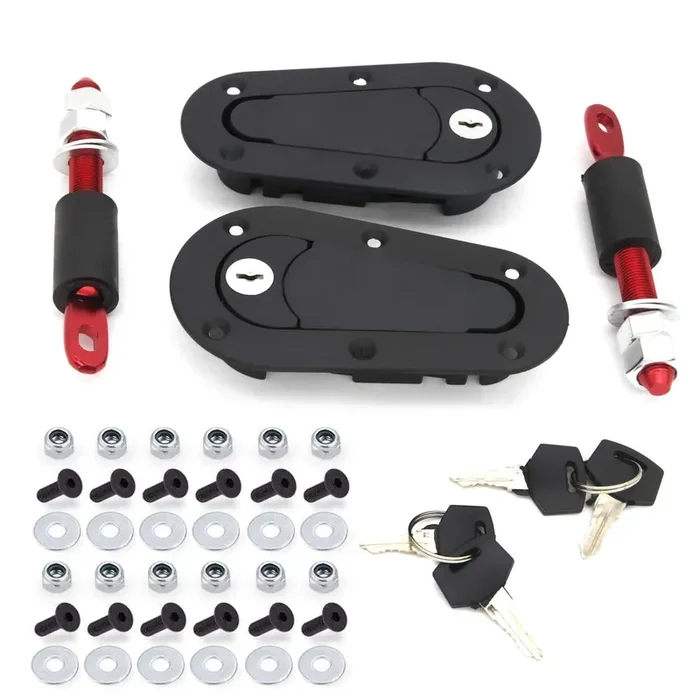 Tioit Coeme Flush Hood Latch And Pin Kit – Black