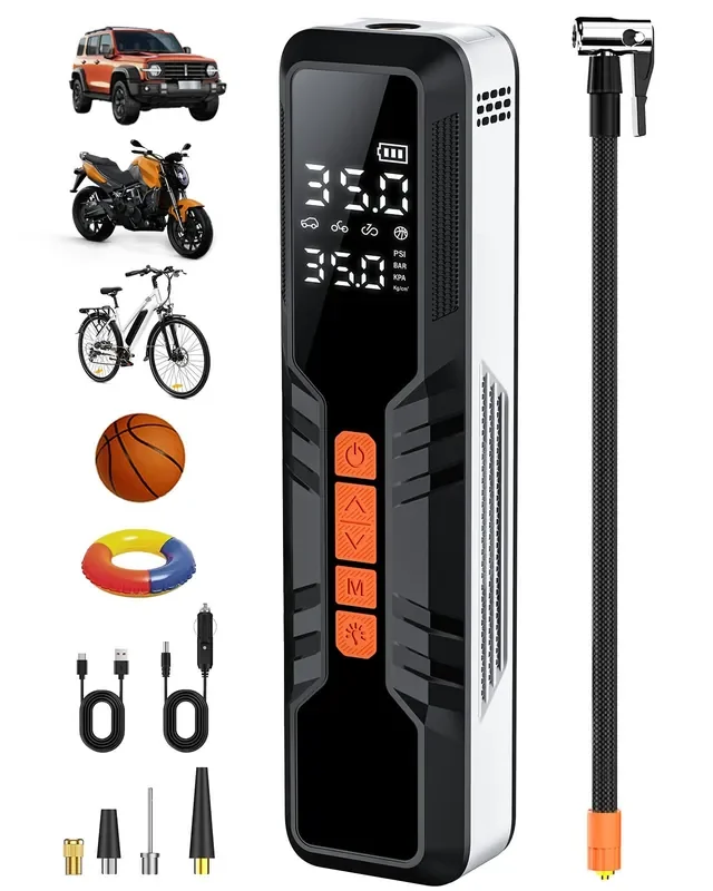 Tire Inflator Portable Air Compressor – 4X Air Pump For Car Tires, 150Psi&10000Mah Portable Tire Inflator For Car, 12Dc Air Pump
