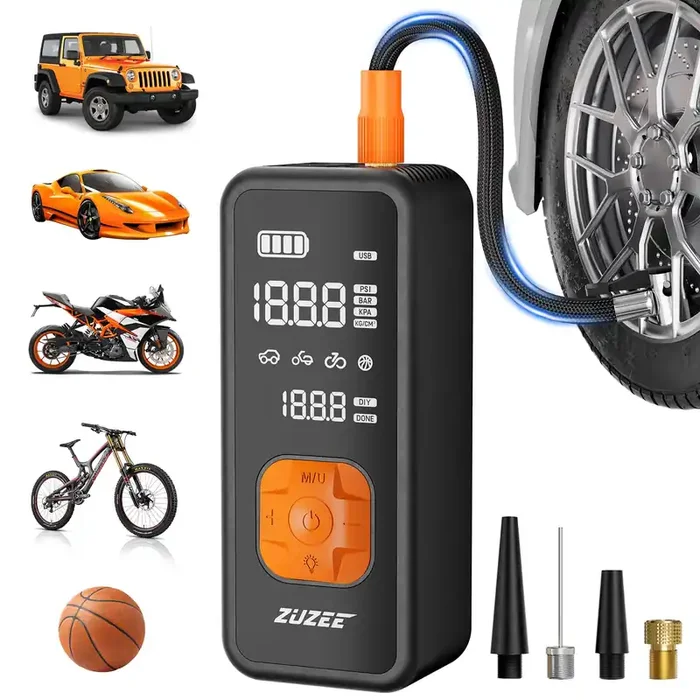 Tire Inflator Portable Air Compressor – 4X Faster Inflation, 150Psi Air Pump For Car Tires With Digital Pressure Gauge/Led Light