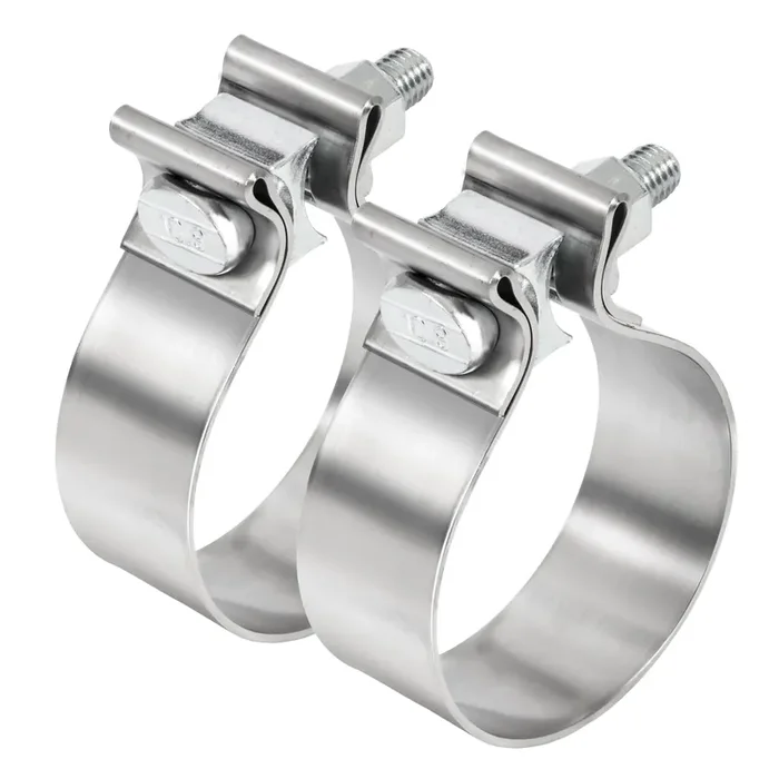 Tirol 3 Exhaust Clamp 3 Inch Exhaust Clamp Stainless Steel Narrow Band Muffler Clamp For 3‘ Od Exhaust Pipe, Muffler Pipe 2Pcs