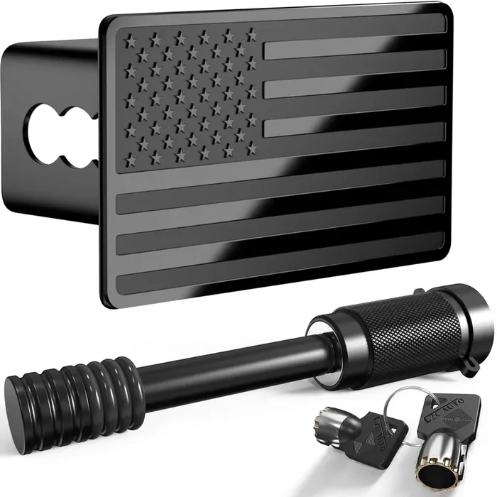 Toeasyty Heavy American Flag Metal Trailer Hitch Cover For 2 Inch Receivers,Tow Hitch Covers 2 Inch For Truck Accessories (With