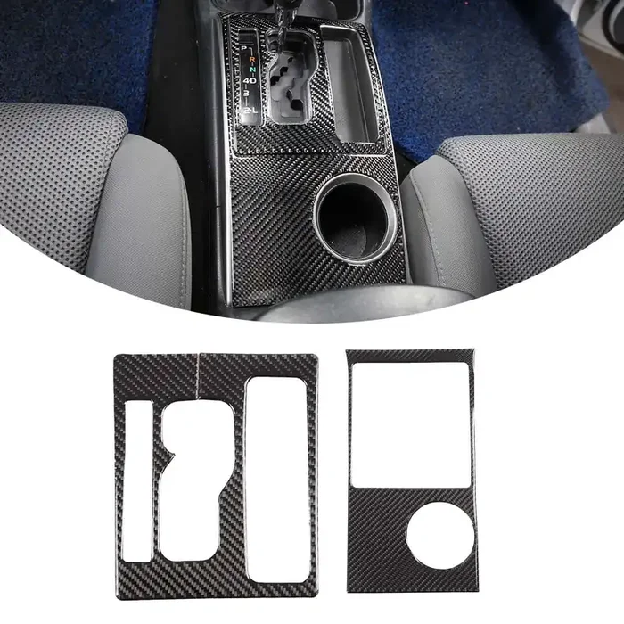 Tongsheng Soft Carbon Fiber Car Center Control Gear Shift Panel Sticker Trim Fit For Toyota Tacoma 2006 2007 2008 2009 2010 2011 2012 2013 2014 2015 (Black Carbon Fiber)