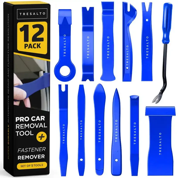 Tresalto Auto Trim Removal Tool Set – 12Pcs (No Scratch Plastic Pry Tool Kit) – Auto Trim Tool Car Tools, Easy Door Panel Remova