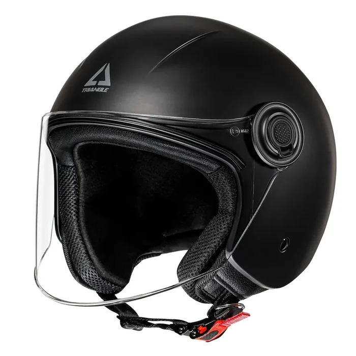 Triangle Open Face Motorcycle Helmet Retro 3/4 Helmets With Clear Visor For Men Women Dot Approved