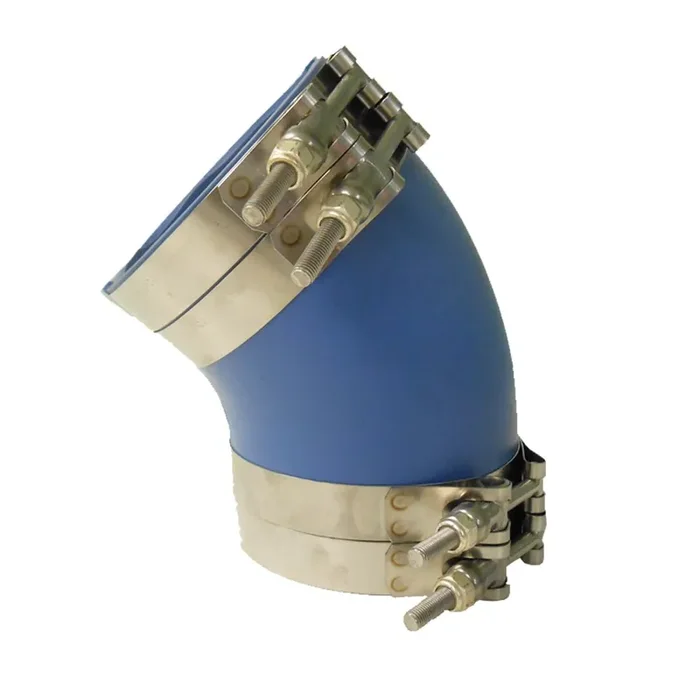 Trident Marine 240V3000-S/S Molded Silicone Wet Exhaust 45-Degree Elbow With Clamps, 3‘, 350-Degree Fahrenheit