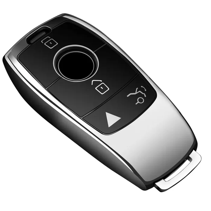 Tukellen For Mercedes Benz Key Fob Cover,Special Soft Tpu Key Case Protector Compatible With 2017-2023 E-Class 2018-2021 S-Class 2019-2023 A-Class C-Class G-Class-Silver