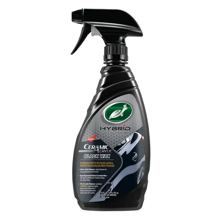 Turtle Wax 53447 Hybrid Solutions Ceramic Acrylic Black Spray Wax Formulated For Black Car Paint, Fills Scratches And Swirl Marks, Provides Water Repellency, Lasting Protection And Shine, 16 Oz