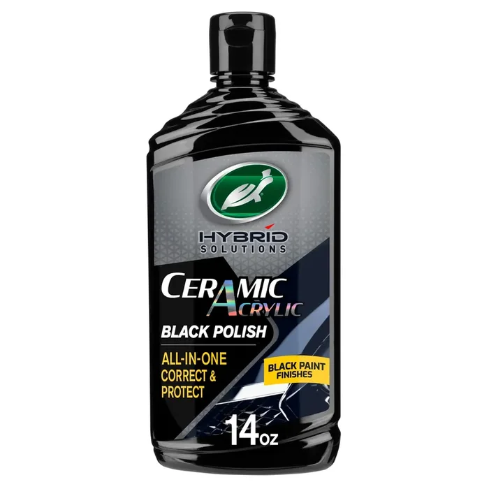 Turtle Wax 53448 Hybrid Solutions Ceramic Acrylic Black Polish And Wax Formulated For Black Car Paint, Removes Surface Scratches