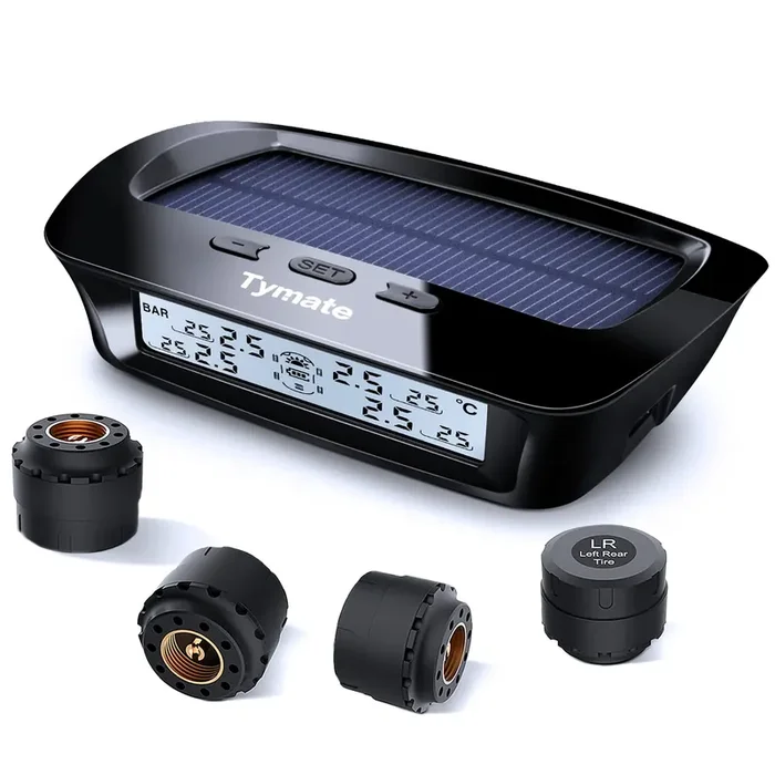 Tymate Rv Tire Pressure Monitoring System – M12-3 Tire Pressure Monitor System (0-87 Psi) With Solar Charge, 5 Alarm Modes, Auto