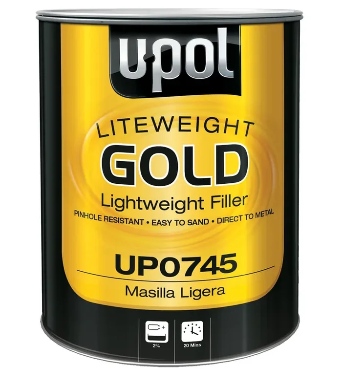 U-Pol Products 0745 Flyweight Gold Lightweight Body Filler – 3 Liter