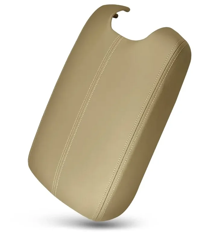 Umishi Center Console Armrest Cover For 2008 2009 2010 2011 2012 Honda Accord Auto Leather Suture Console Lid Cover Replacement (Beige)