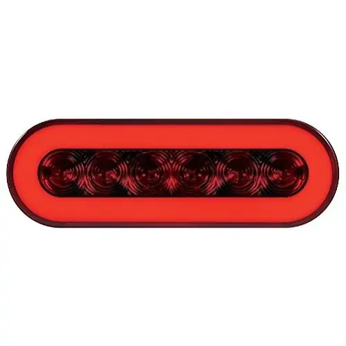 United Pacific (2) ‘‘ Halo Red 22 Led 6‘‘ Oval Trailer Truck Stop Turn Brake Tail Light Kits