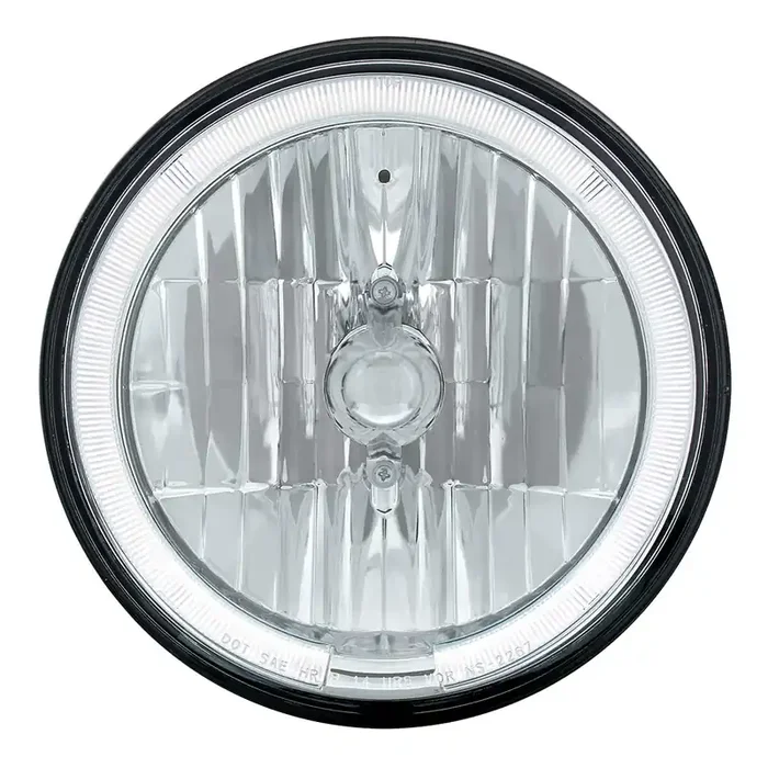 United Pacific 31285 7‘‘ Crystal Headlight With White Led Halo Ring