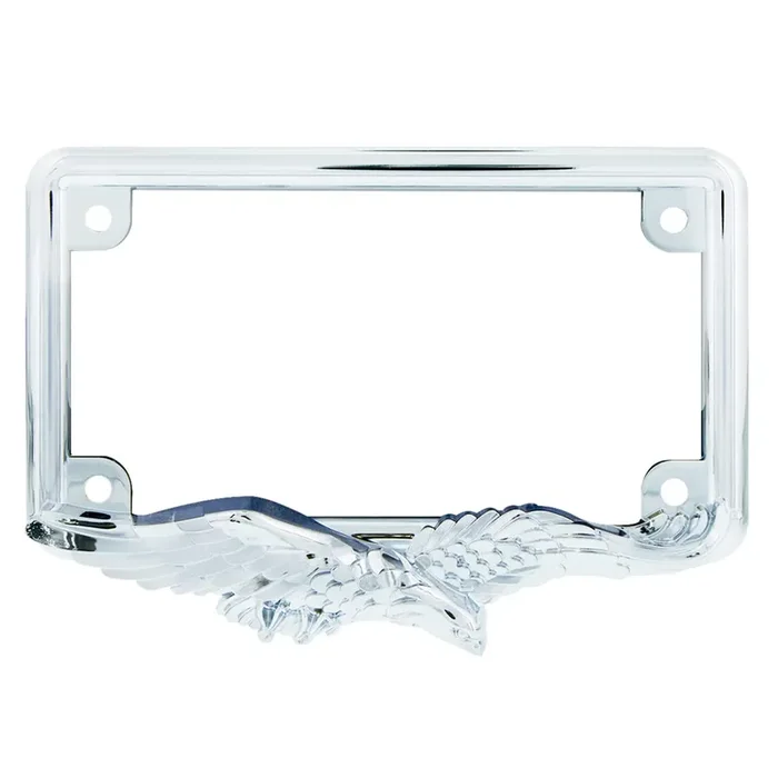 United Pacific 50118 Diecast Chrome Soaring Eagle Motorcyle License Plate Frame Holder, Detailed Design, Metal Construction, Dur