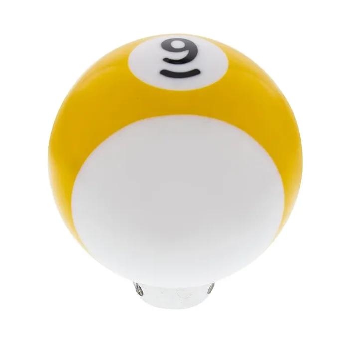 United Pacific 70758 Yellow Striped ‘9‘ Ball Gearshift Knob