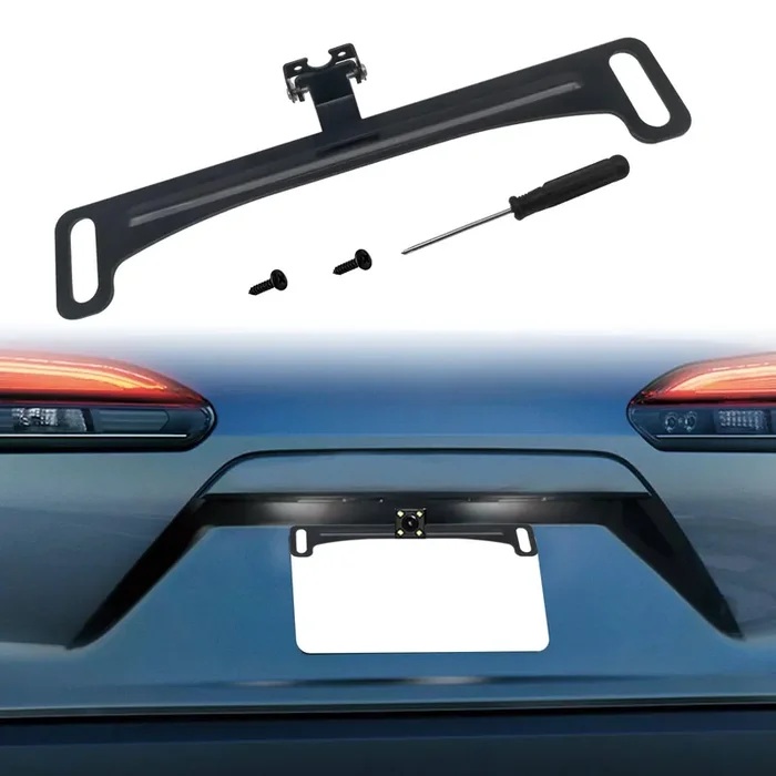 Universal Car Rear View Camera License Plate Bracket, Car Dash Cam Mirror Camera Kit Rearview Camera Mount, Only Installation Ho