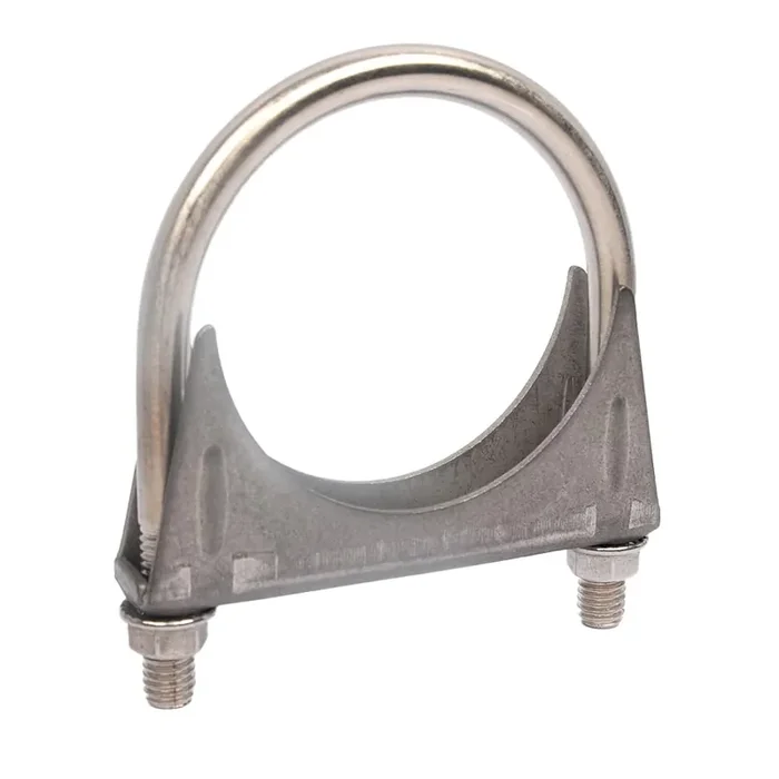 Universal Heavy Duty 3-1/2 Inch Stainless Exhaust Exhaust Clamp, 3.5 Exhaust U-Bolt Clamps Saddle Design With Reinforced Ribs
