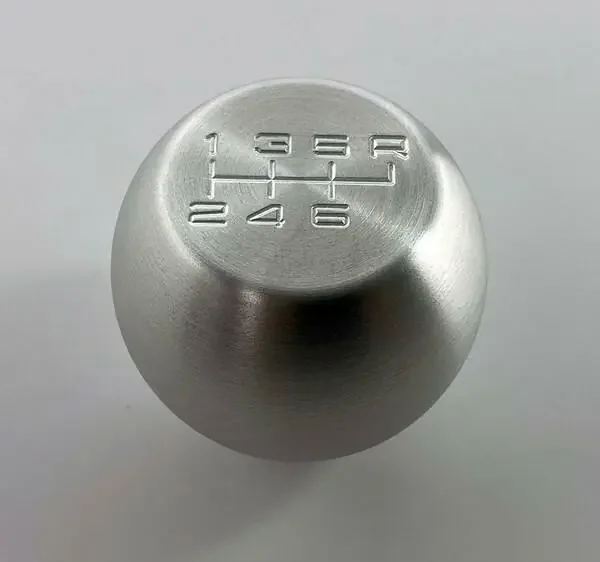 UPR Mustang Billet Round Flat Shift Knob w/6-speed logo – Satin Finish (2005-2014 Mustang)