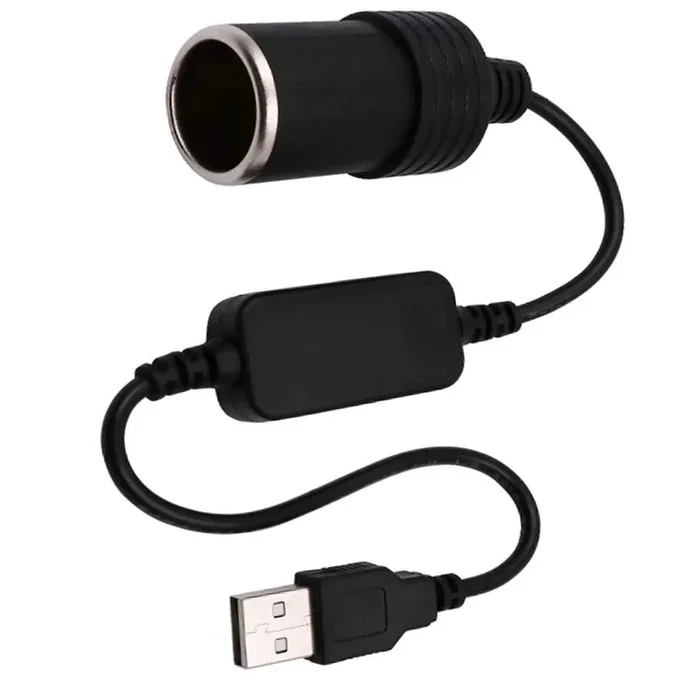 Usb A Male To 12V Car Cigarette Lighter Socket Female Power Converter Cable,Fit For Driving Recorder, Electronic Dog, And Other Automotive Electronic Equipment (1Ft/30Cm)…