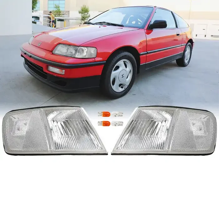 Usr Depo 90-91 Crx Corner Lights – Front Cornering Parking Turn Signal Lamp Set (Left + Right) Compatible With 1990-1991 Honda C