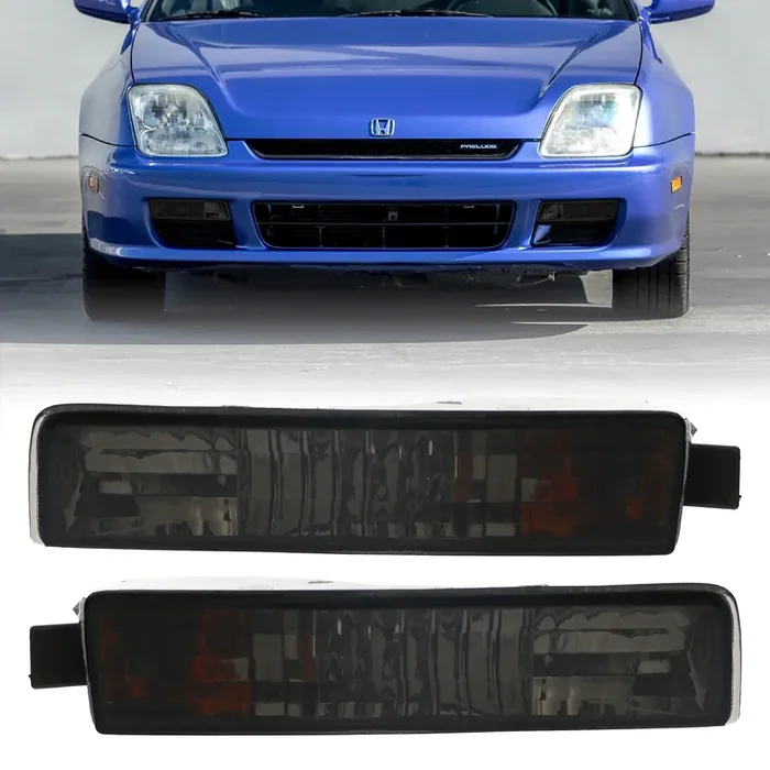 Usr Depo 97-01 Prelude Bumper Lights – Front Smoke Parking Turn Signal Lamp Set (Left + Right) Compatible With 1997-2001 Honda P
