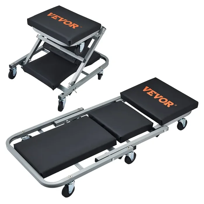 Vevor Mechanic Creeper, Garage Gift, 36‘ Z Creeper Seat, 2 In 1 Mechanic Gifts, 300 Lbs Capacity, Low Profile Creeper With 6 Pcs Wheels In Garage/Shop For Fathers Day Tool Gift
