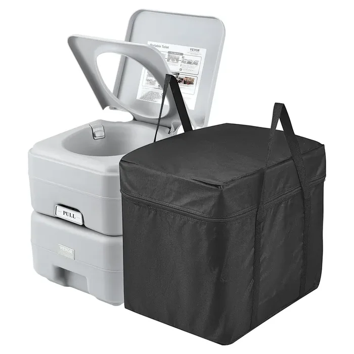 Vevor Portable Toilet For Camping, Rv Toilet With Carry Bag, 5.3 Gal Waste Tank & 3.2 Gal Flush Tank, Push-Button Pressurized Flush Commode, Leak-Proof And Odourless Travel Toilet For Camping Car