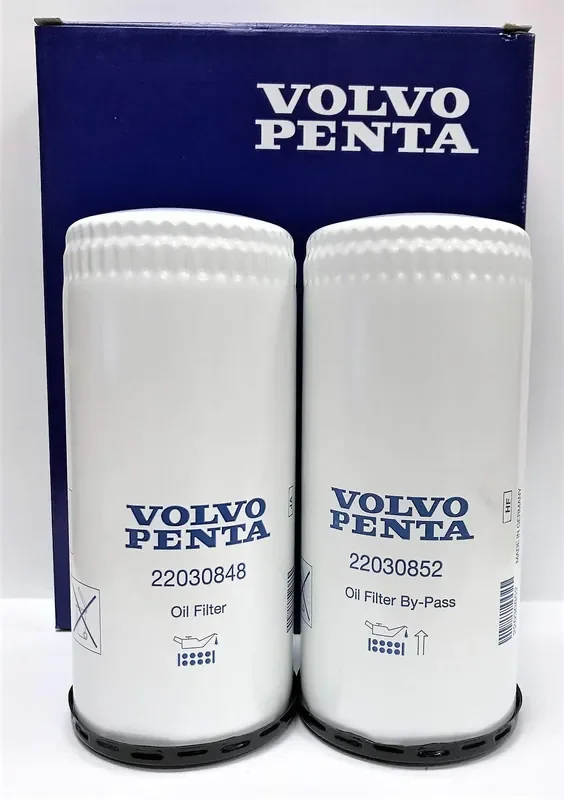 Volvo Penta Oil Filter Kit – Oil Filter 22030848 And Bypass Oil Filter 22030852 Fits D4 D6 Diesel Engines Series Genuine Oem
