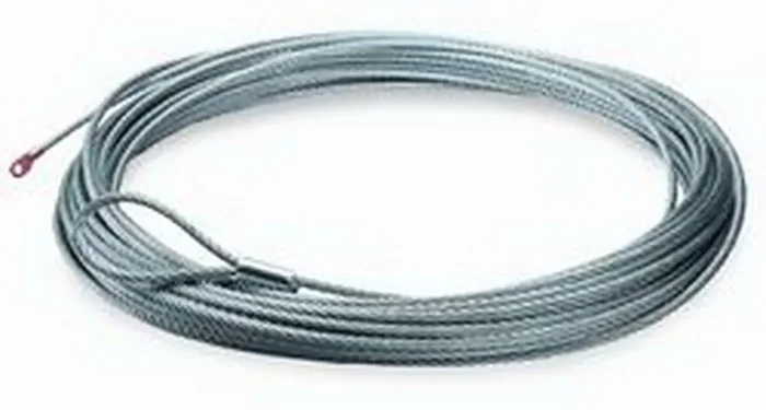 Warn 38423 Winch Accessory Steel Cable Wire Rope With Loop End And Terminal, 3/8‘‘ Diameter X 125‘ Length