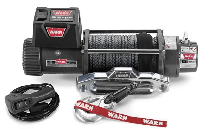 Warn 87310 Electric 12V 9.5Xp-S Series Winch With Synthetic Rope 3/8‘‘ Diameter X 100‘ Length, 4.75 Ton (9,500 Lb) Pulling Capa