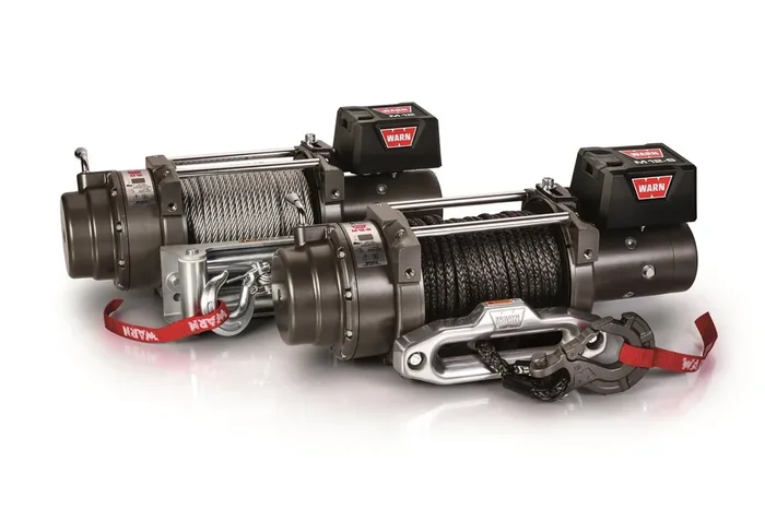 Warn 97720 M12-S Electric 12V Heavyweight Winch With Spydura Synthetic Cable Rope 3/8‘‘ Diameter X 100‘ Length, 6 Ton (12,000 L