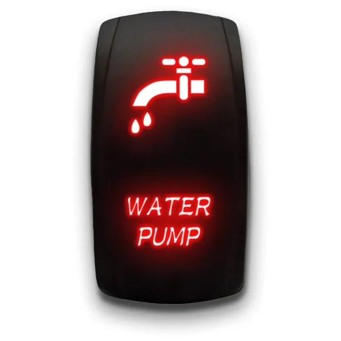Water Pump – Red – Laser Etched 5-Pin Double Pole Single Throw Water Pump Maintained On-Off Dpst Toggle Switch 20A 12V