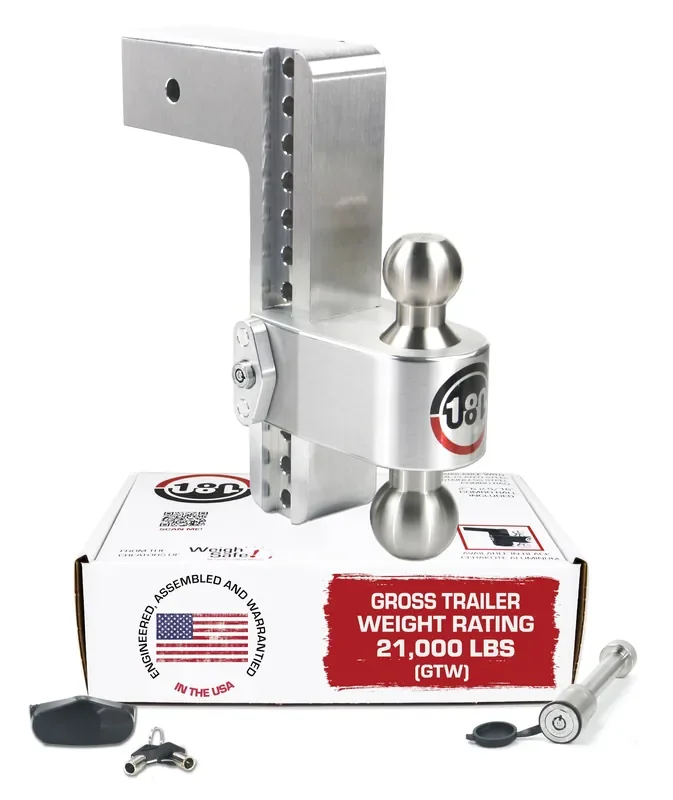 Weigh Safe Adjustable Trailer Hitch Ball Mount, 10‘‘ Adjustable Drop Hitch For 3‘‘ Receiver W/ 2 Pc Keyed Alike Lock Set, Heavy