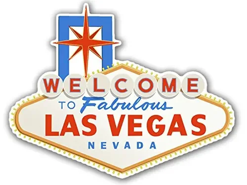 Welcome To Fabulous Las Vegas Sticker, Vegas, Nevada Vinyl, Sin City Destination Decal For Cars, Trucks, Laptops, And Water Bott