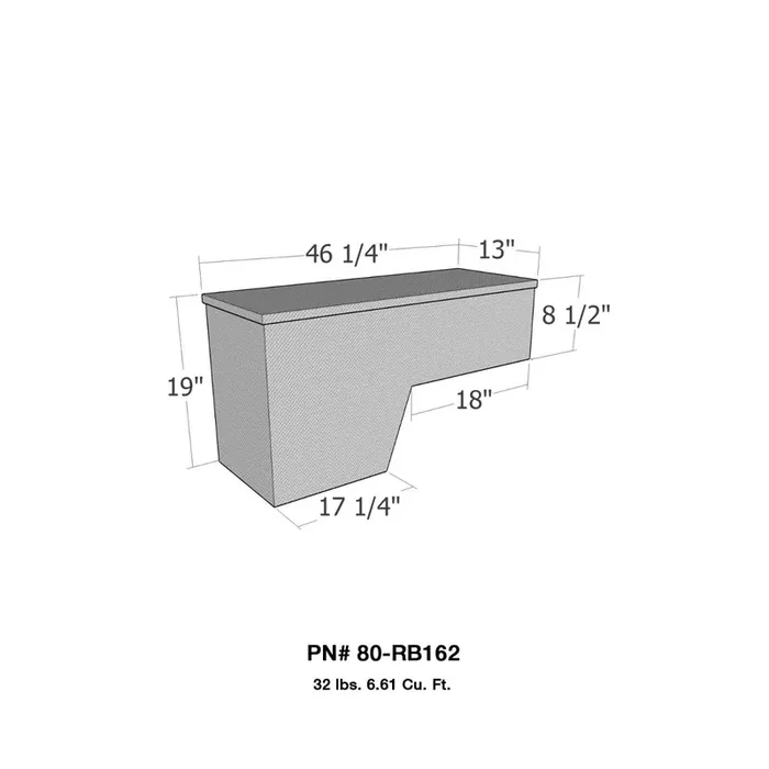 Westin Automotive 80-RB162 Pork Chop Driver Side 46in Wide Overall Dims 46.25x13x19