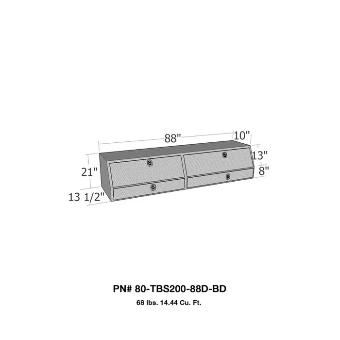 Westin Automotive 80-TBS200-88D-BD Contractor TopSider 88in w/ Drawers and Doors Overall Dims 88×13.5×21