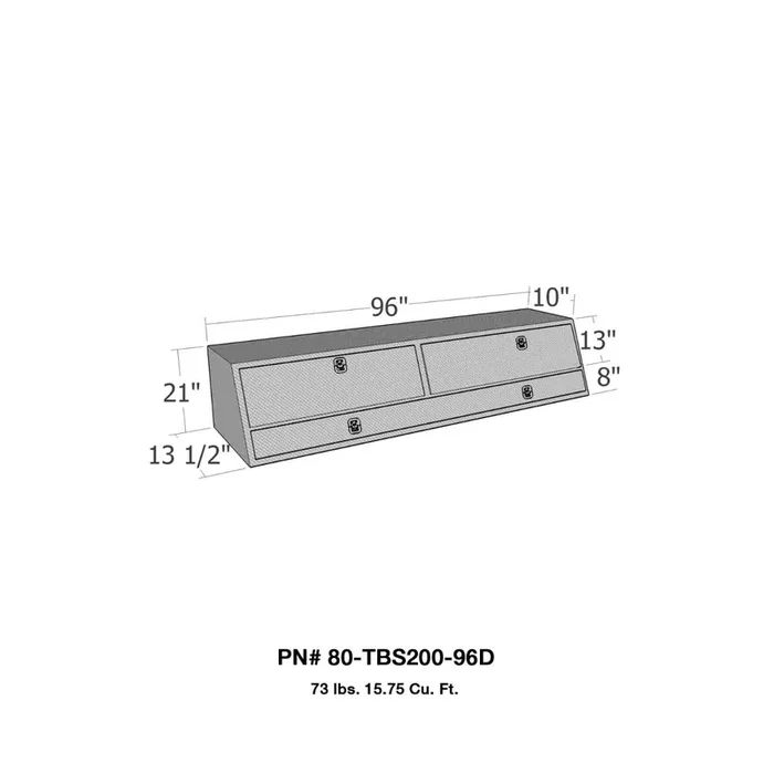 Westin Automotive 80-TBS200-96D Contractor TopSider 96in w/ Doors Overall Dims 96×13.5×21
