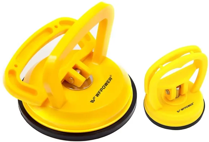 Wfpower Yellow Suction Cup Dent Puller Handle Lifter 5Inch / Dent Remover/Heavy Duty Glass Lifting Suction Cup With Small Suctio
