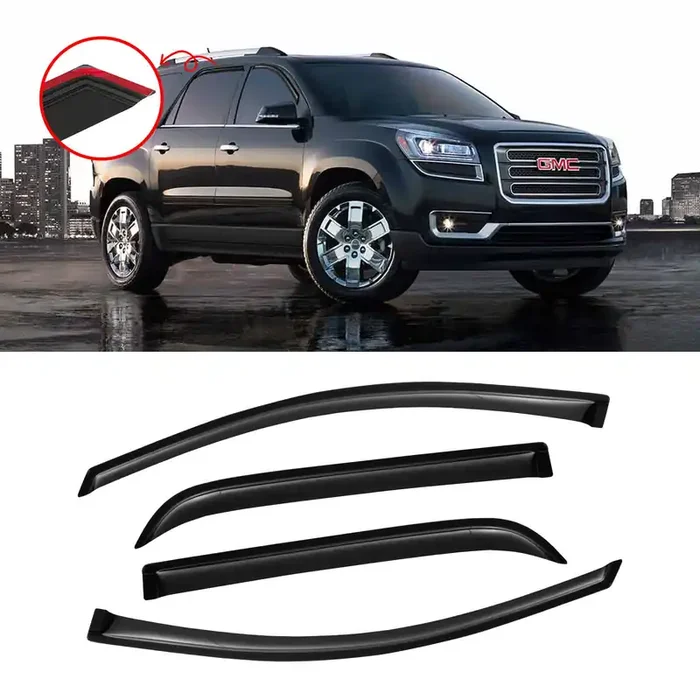 Window Visor For 2007-2016 Gmc Acadia & Saturn Outlook 2007-2010, Out-Channel Rain Guards Shields Vent Shade Deflector Wind Dark