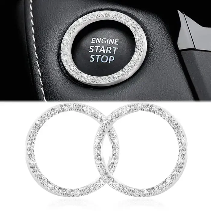 Winka Interior Accessories For Car Engine Ignition Button Key Switch Knobs Car Decoration 2Pcs White