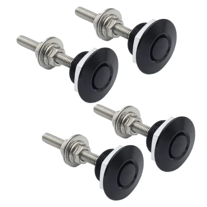 Woopeey 4 Pcs 1.25 Inch Universal Aluminum Vehicle Hood Pins-Quick Release Lock Latch Bumper License Plate Lock Clip Push Button