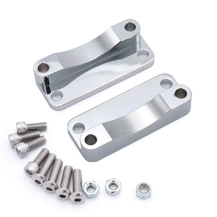 Wsays Touring Front Fender Riser Relocator Spacer Kit 20Mm Lift Adapter Chrome Compatible With Harley Road King Electra Glide Flhr Flht 2003-2013