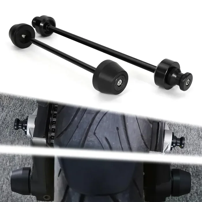 Xitomer Front And Rear Axle Sliders & Swing Arm Stand Bobbins, Fit For 2023 2022 2023 Mt-07 2014-2023 & Fz-07 Motorcycle Front And Rear Axle Sliders Cnc Aluminum (Black)