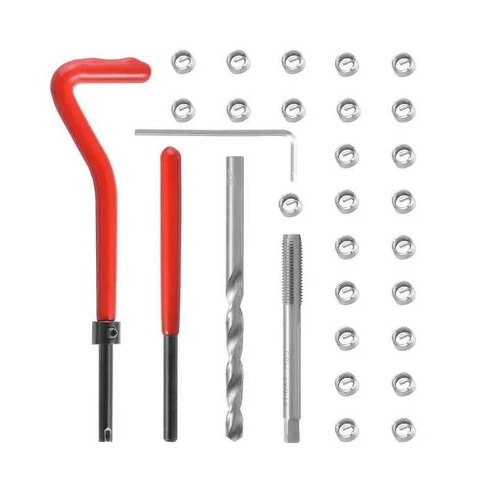 Xt Auto 30Pcs Stainless Steel M8 X 1.25Mm Thread Repair Insert Kit Compatible Hand Tool Set For Auto Repairing
