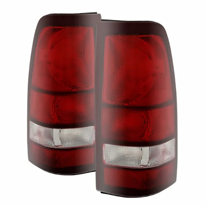 XTUNE POWER 9027161 Chevy Silverado 99 02 GMC Sierra 99 06 and 2007 Sierra Classic OE Style Tail Lights Red Smoke