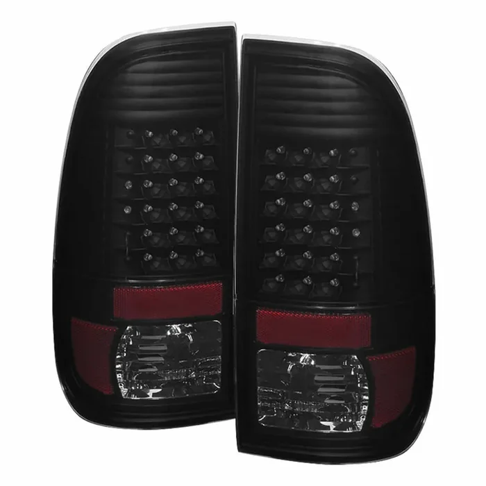 XTUNE POWER 9027697 Ford Super Duty F 250 F 350 F 450 08 16 LED Tail Lights Black Smoke