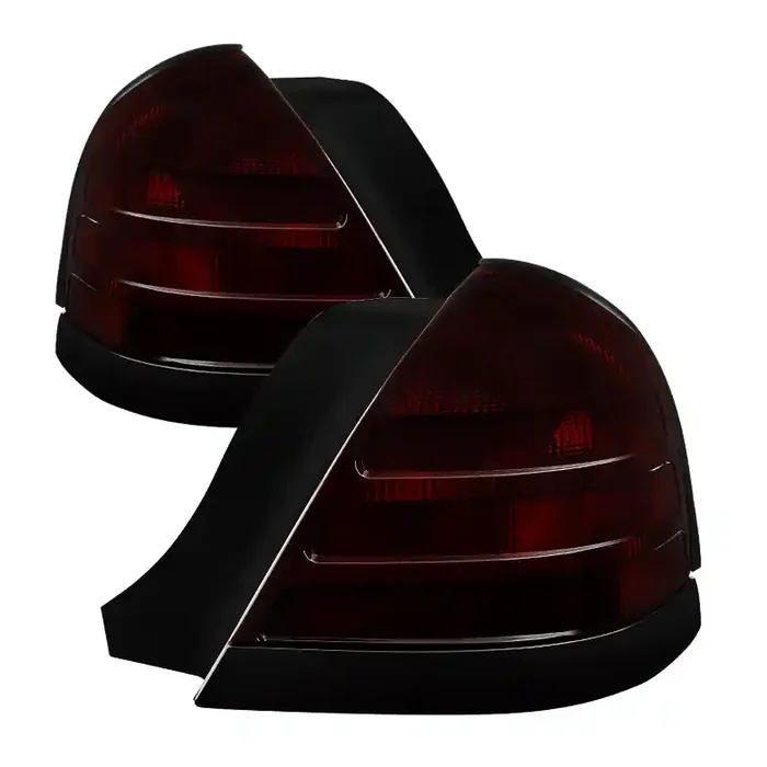 XTUNE POWER 9034046 Ford Crown Victoria 1999 2011 ( Fit Models with 2 Bulb Socket Chrome Bezel Only) OEM Style Tail Light Red Smoked