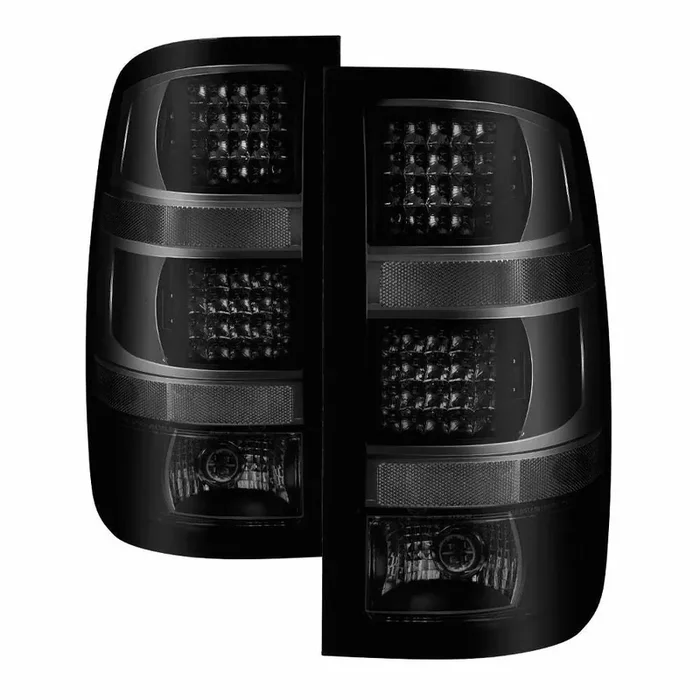 XTUNE POWER 9034077 GMC Sierra 1500 07 13 2500HD 3500HD 07 14 (does not fit 3500HD Duy Models) LED Tail Lights Black Smoked