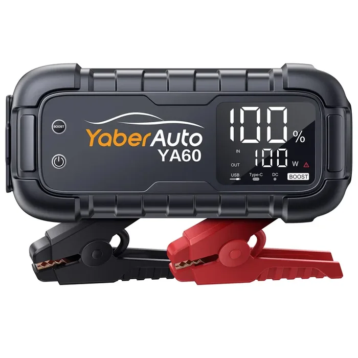 Yaberauto Car Battery Jump Starter 6000A Jump Box 65W Fast Charging (All Gas/12.0L Diesel) Portable Car Jump Starter Battery Pac