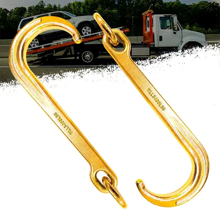 Yatointo Pair Of 15‘‘ J Hooks For Towing – G70 Steel With Chain Links, 5400 Lb Capacity – Heavy Duty Tow Hook Fits Tractors, Tra